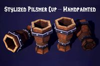 Stylized Pilsner Cup Handpainted