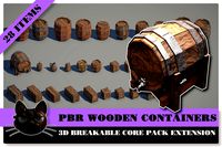 PBR Wooden Containers for 3D Breakables Core Pack