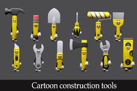 Cartoon characters construction tools