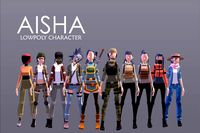 AISHA EXT| LOWPOLY CHARACTER : Additional Outfits