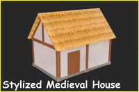 Stylized Medieval Thatched Roof House