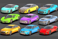 Sedan Low Poly Cars Pack