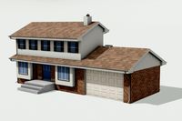 Lowpoly Ordinary American House. Type С