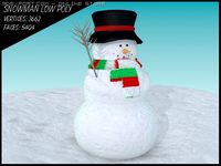 Snowman low poly 3D Model