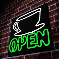 Neon Coffee Shop Sign 3D Model