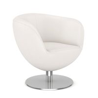 White Leather Swivel Chair 3D Model