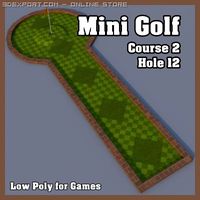 Low Poly Mini Golf Hole C2H12 3D Model