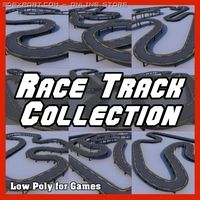 Low Polygon Race Track Collection 3D Model