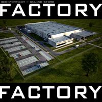 Industrial building Full Scene Render Redy 3D Model