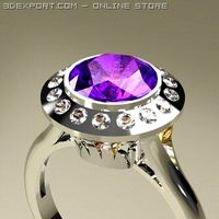 Platinum Ring 1CT Brazil 2 3D Model