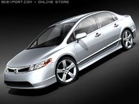 Honda Civic 2008 sedan midpoly 3D Model