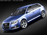 Audi A3 2009 sportback 3D Model