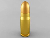 7.62x25 Tokarev Cartridge 3D Model