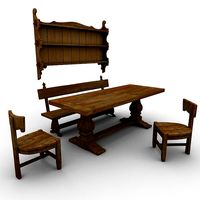 Maggi Massimo Table and Chairs 3D Model