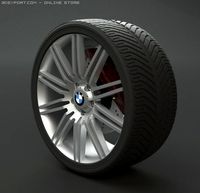 BMW 19in Wheel With Brembo Brakes 3D Model