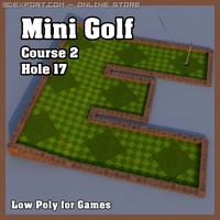 Low Poly Mini Golf Hole C2H17 3D Model