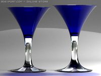 HandMade Martini Glasses 3D Model
