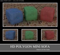 ID50012 3 Colour Mini Sofa 3D Model