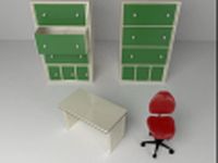 Simple Office Set 3D Model