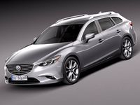 LowPoly Mazda 6 Wagon 2015 3D Model