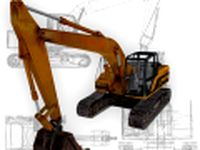 Excavator yellow low poly 3D Model