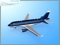 Falcon3D A319 Corporate 2 3D Model