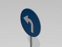 Turn left sign 3D Model