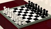 Chess Board with pieces 3D Model