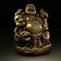Gold Buddha Statue 3D Model