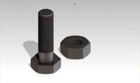 M10 bolt nut 3D Model