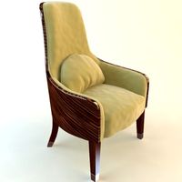 Elegant Zebrawood ArmChair 3D Model