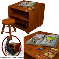 DeskAndStool 3D Model