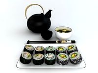 Japanese dishes 3D Model