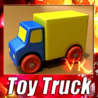 3d model of a Wooden Toy Truck 3D Model