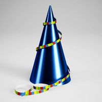 CGAxis Birthday Party Hat 02 3D Model