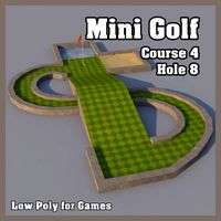 Low Poly Mini Golf Hole C4H8 3D Model