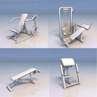 Gym fitness equipment 3D Model