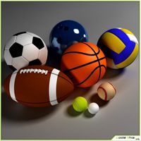 Sport Balls Collection 3D Model