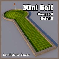 Low Poly Mini Golf Hole C4H10 3D Model