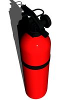 Vehicle Fire Extinguisher with Bracket 3D Model
