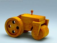 3d model of wood toy steam roller 3D Model