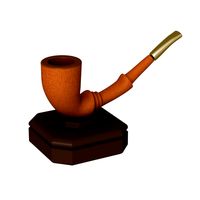 Pipe wood with base capital 3D Model