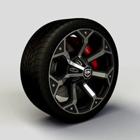 Wheel TIS17 rim and tyre 3D Model