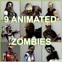 Low Poly Zombies Animated 3D Model