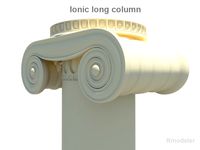 Greek ionic long column 3D Model