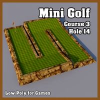 Low Poly Mini Golf Hole C3H14 3D Model