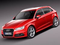 Audi A3 5door Sline 2014 3D Model