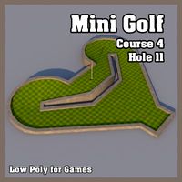 Low Poly Mini Golf Hole C4H11 3D Model