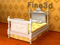 Antique09Bed0101a 3D Model