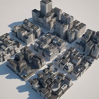 City Buildings Set 3D Model